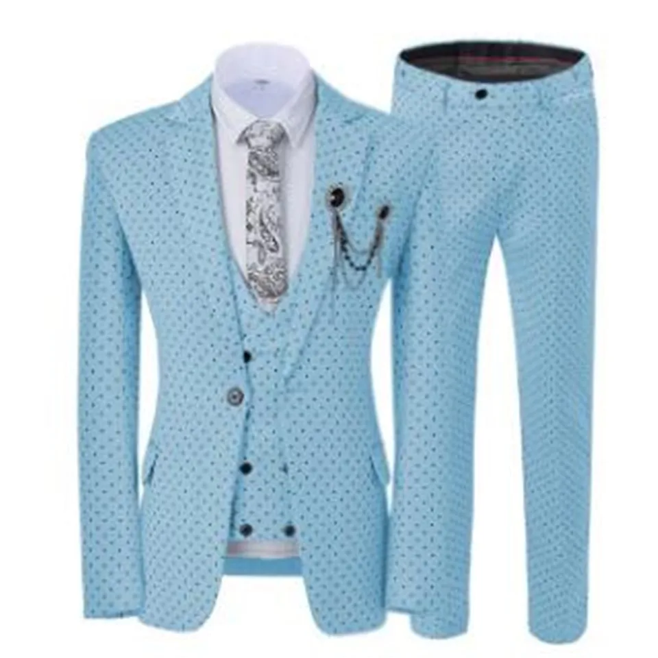Style and color Мужской костюм Smolking Noivo Terno, приталенный, Easculino, вечерние костюмы для мужчин, смокинги для женихов, мужские свадебные/вечерние(Блейзер+ жилет+ брюки - Цвет: Style and color