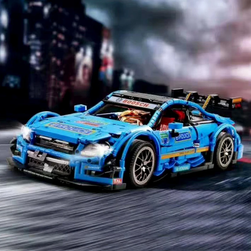 RC гоночный автомобиль 13073 совместимый технический MOC-6687 AMG C63 DTM синий набор строительных блоков Кирпичи приложение управления Обучающие игрушки, подарки