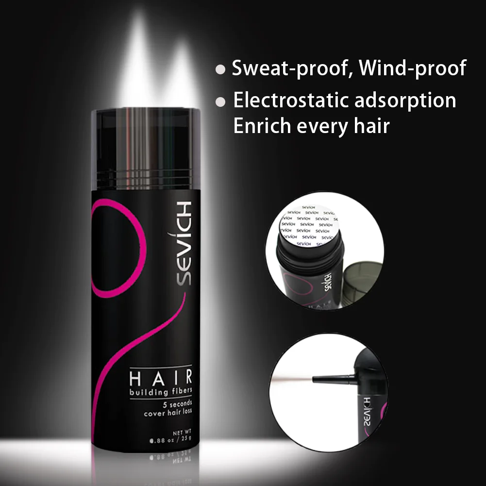 Thick Hair Care Spray 25g Keratin Hair Fibers Protein Building Fiber Plant Wig Powder Hairline Optimizer Used to Hide the Scalp