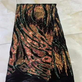 

Latest French Nigerian sequins Laces Fabrics High Quality African Laces Fabric Wedding Glued glitter sequins Tulle Lace