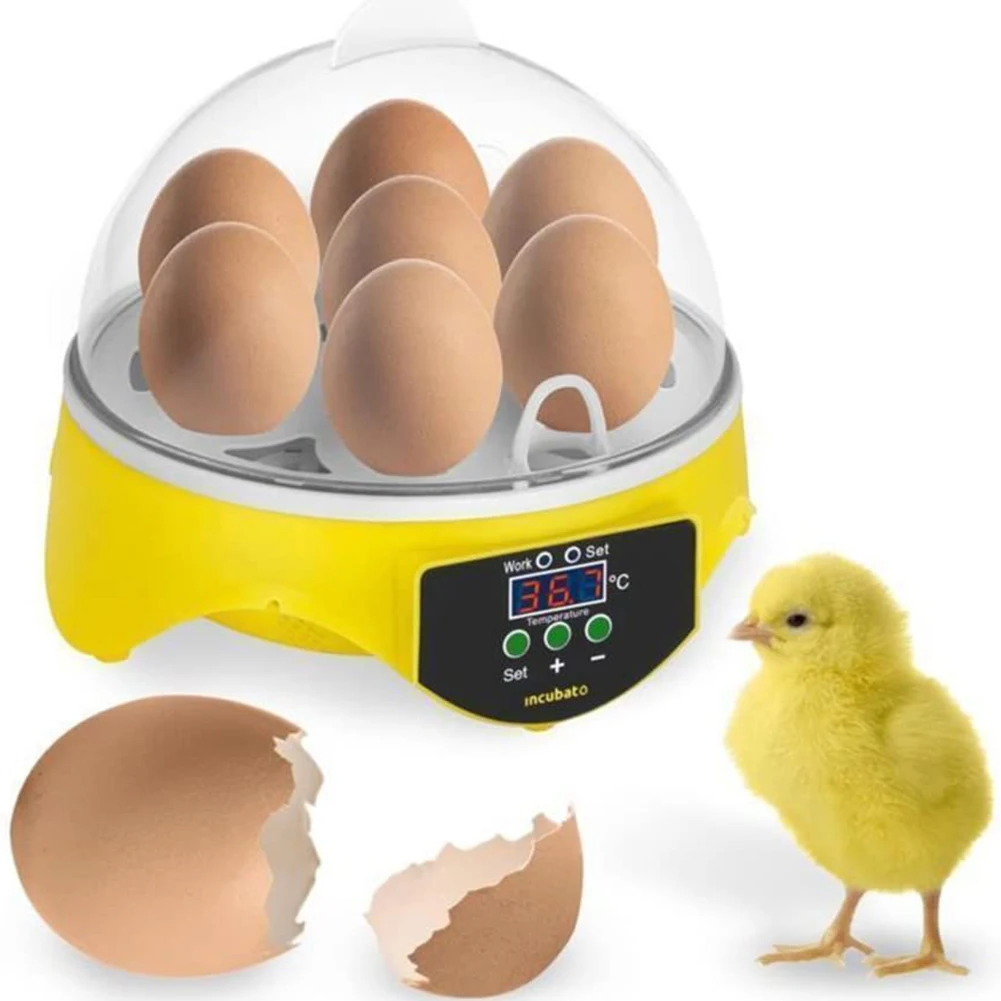 7 incubadora de huevos de pollo aves huevo incubadora automática inteligente codorniz loro incubadora Hatcher pollo pato paloma incubadoras