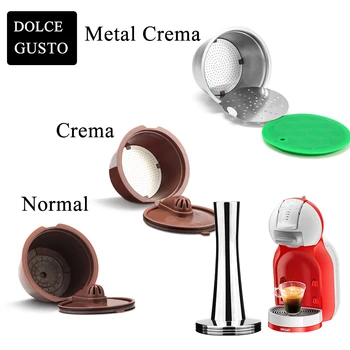 

iCafilas for Dolce Gusto Coffee Capsule Reusable Stainless steel Dolci Gusto Refillable Capsule Filter Nescafe Pod Coffee Tamper