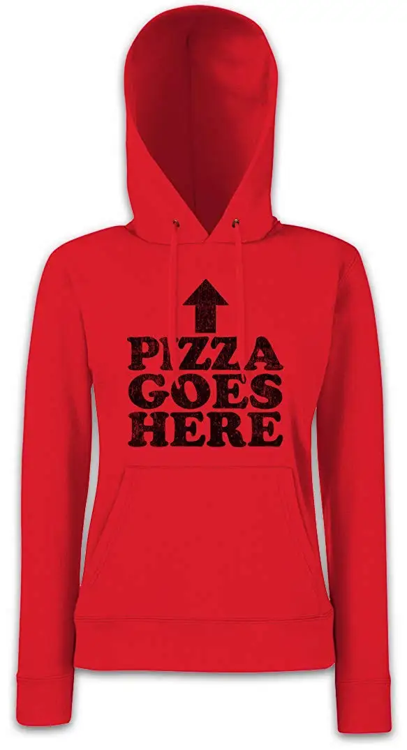 Pizza Goes Here Женская толстовка с капюшоном Толстовка Унисекс Мужская Женская толстовка