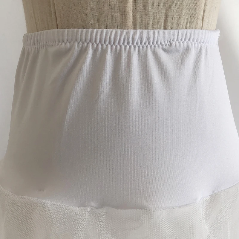 Ladies white one-ring mesh petticoat prinoline princess style Slim soft irregular lace tulle skirt wedding party banquet costume