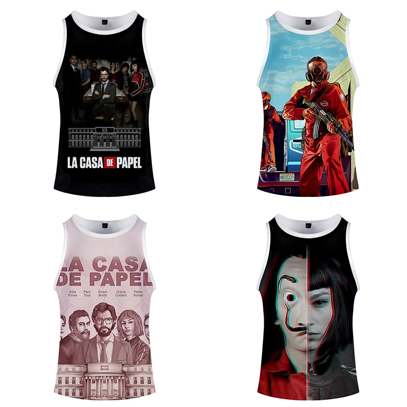 

Money Heist The House of Paper La Casa De Papel 3d Bodybuilding Tank Top Sleeveless Men Women Clothing Fitness Homme 3D Vest 4XL