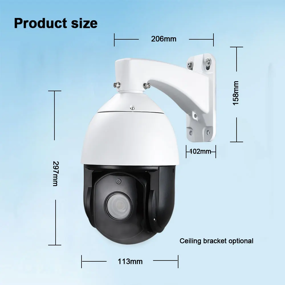 Наружная безопасность 6 &quotБольшой размер 2MP AHD 1080P скоростная купольная PTZ камера