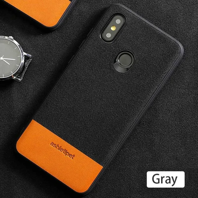 Серый Для Xiao mi Red mi Note 5 Чехол note5 Натуральная кожа задняя крышка силиконовый замшевый прошитый чехол coque для Xiaomi mi 6 8 8SE - Цвет: Серый