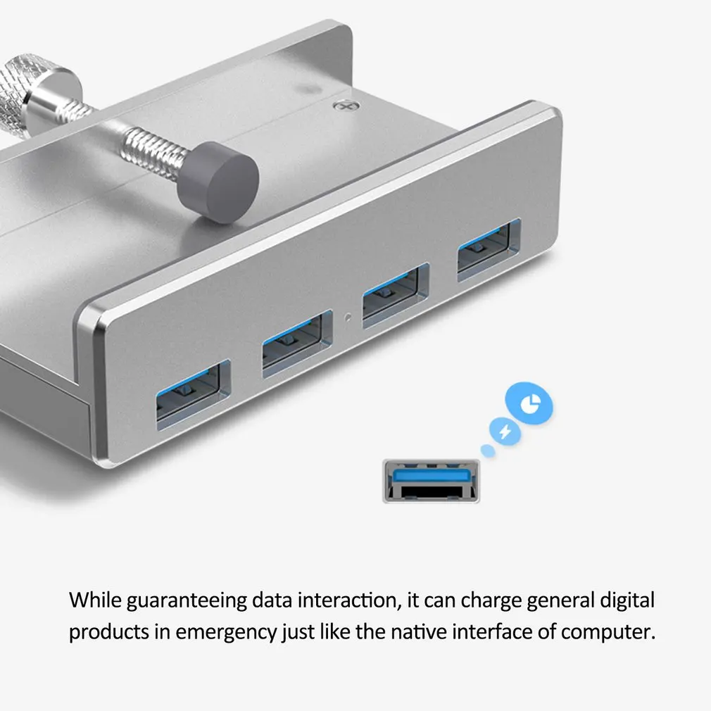 Алюминиевый Концентратор ORICO с 4 портами USB 3,0 с зажимом для настольного ноутбука, расширенный многоинтерфейсный концентратор