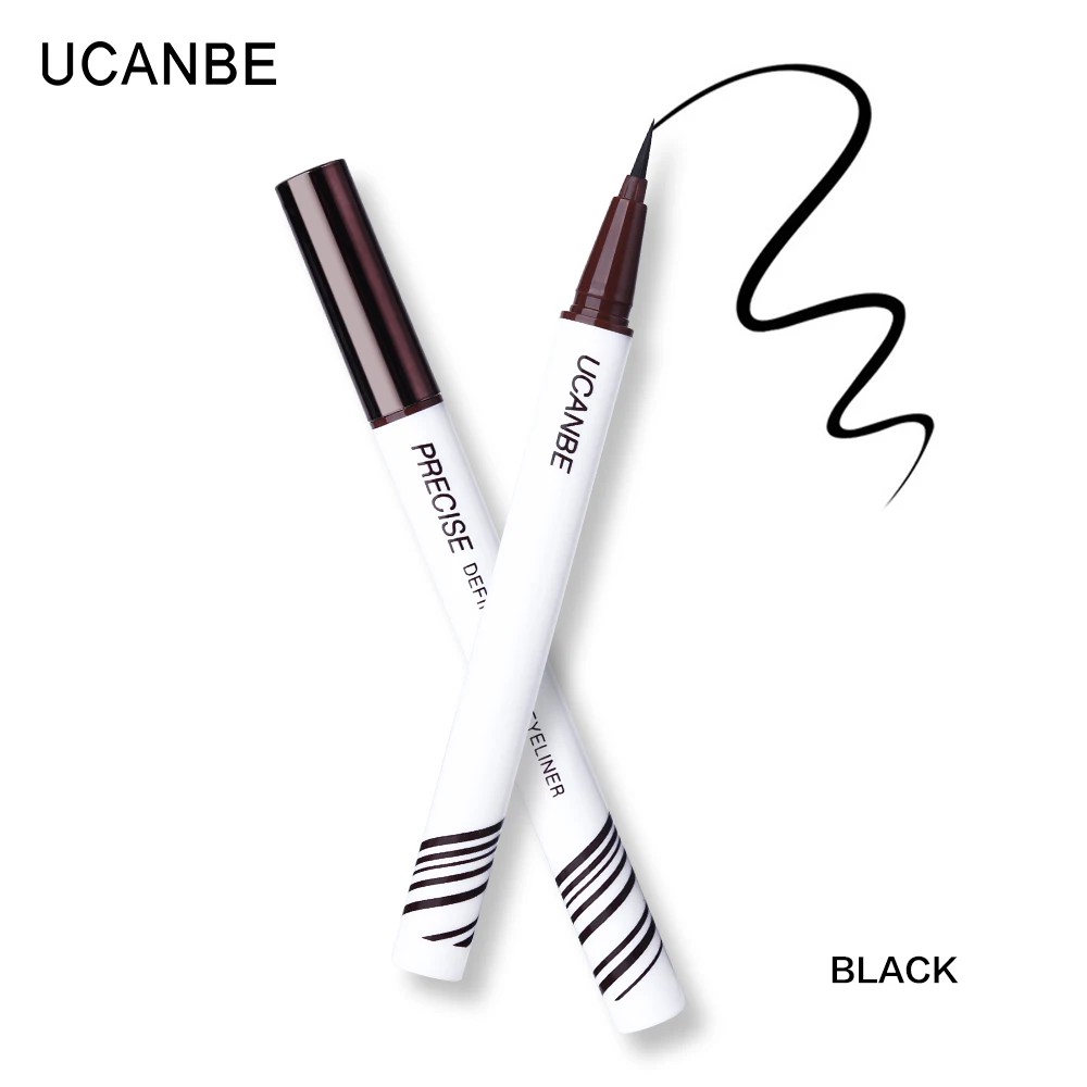 UCANBE Black Brown Waterproof Liquid Eyeliner Pencil Fast Dry Ultra-fine Tip Eye Liner Pen Makeup Long Lasting Non-fading Eyes - Цвет: BLACK