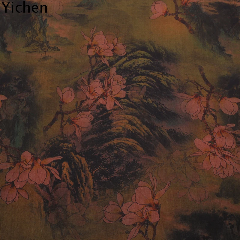 45 мм Натуральная шелковая ткань винтажная Gambiered Guangdong марлевая подкладка шелковая ткань