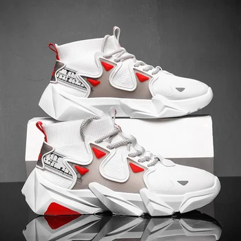 

Fashion Men Sneakers High Top Casual Shoes Men Trainers Flying Woven Male Outdoor Sports Shoes Men Breathable Zapatillas Hombre