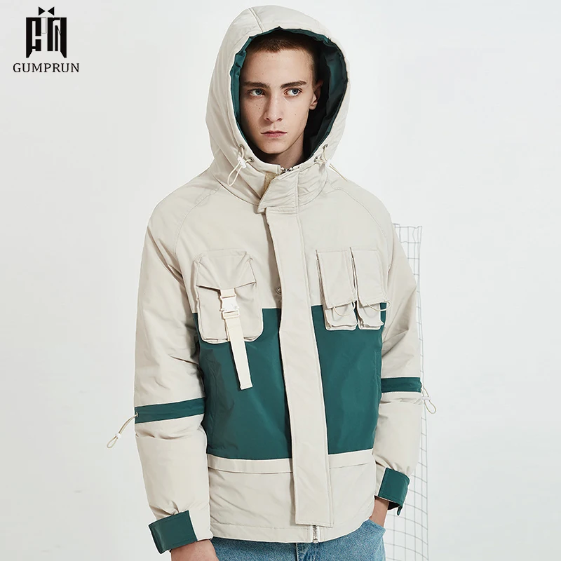 Men's Autumn winter New Hooded Jacket fashion trend Casual thickened warm cotton-padded clothes Slim Down coat men's Jacket
