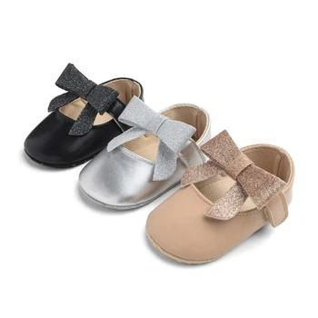 

Baby Girl Shoes Bow Leather Newborn Handmade First Walkers baby moccasins soft sole Princess shoes