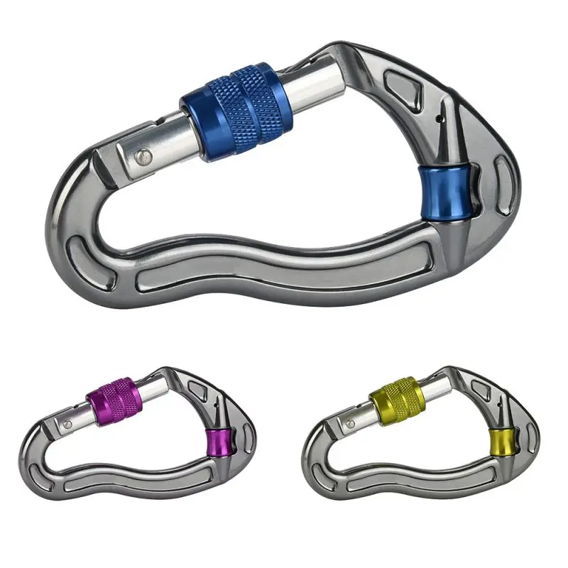 1pc Outdoor Rock Climbing Carabiner Fire Rescue Main Lock Tactical Anti-slip Rope Anti-wear Mountaineering Tool Accessories