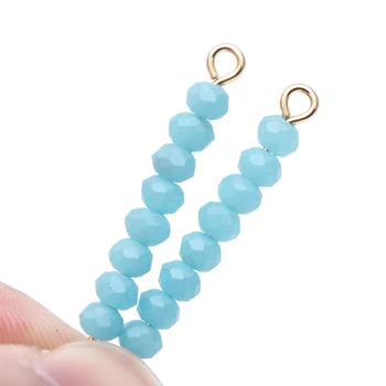 

145pcs Frosted Crystal Glass Faceted Rondelle Tiny beads 2x3mm, Matte Aqua Blue (#BZ03-64)
