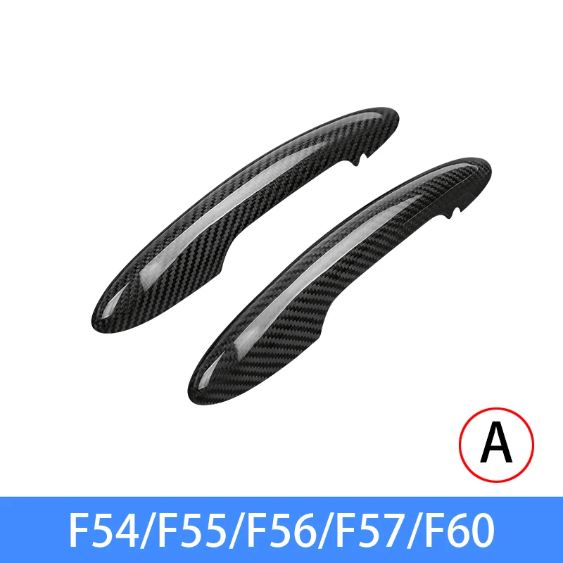Автомобильная внешняя дверная ручка, декоративная крышка, аксессуары из углеродного волокна, внешняя отделка для MINI COOPER F54 F55 F56 F57 F60 R55 R56 R60 - Название цвета: Black-F series-A