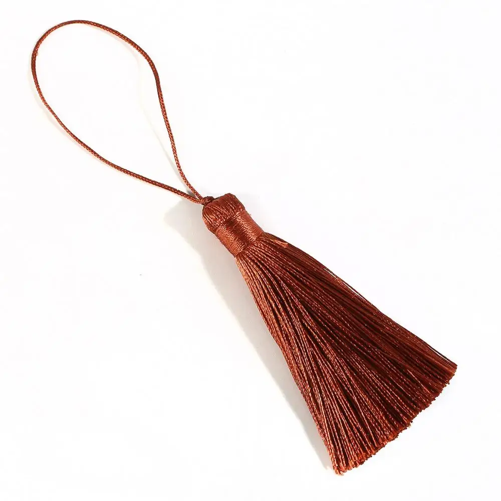 Light Brown 2 шт, полиэстер, шелк, кисточка, бахрома, для шитья, Банг, декоративная кисточка для штор, кисточка для рукоделия, для изготовления прививок - Цвет: Light Brown