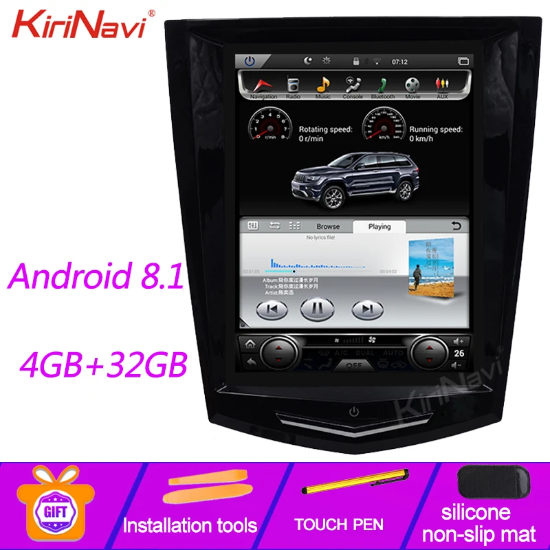 KiriNavi 10,4 ''Telsa стиль вертикальный экран Android 8,1 автомобильный Радио gps навигация для Cadillac ATS SRX Автомобильный DVD Радио Automotivo