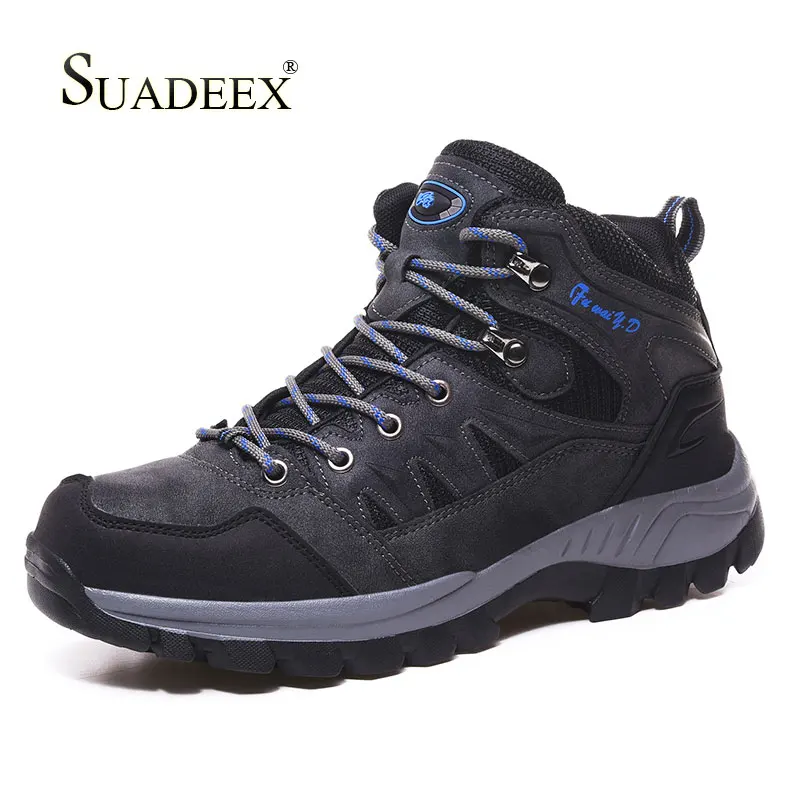 

SUADEEX Men Hiking Boots Waterproof Hiking Shoes Warm Climbing Fishing Shoes High-Traction Grip Outdoor Men Winter Boots
