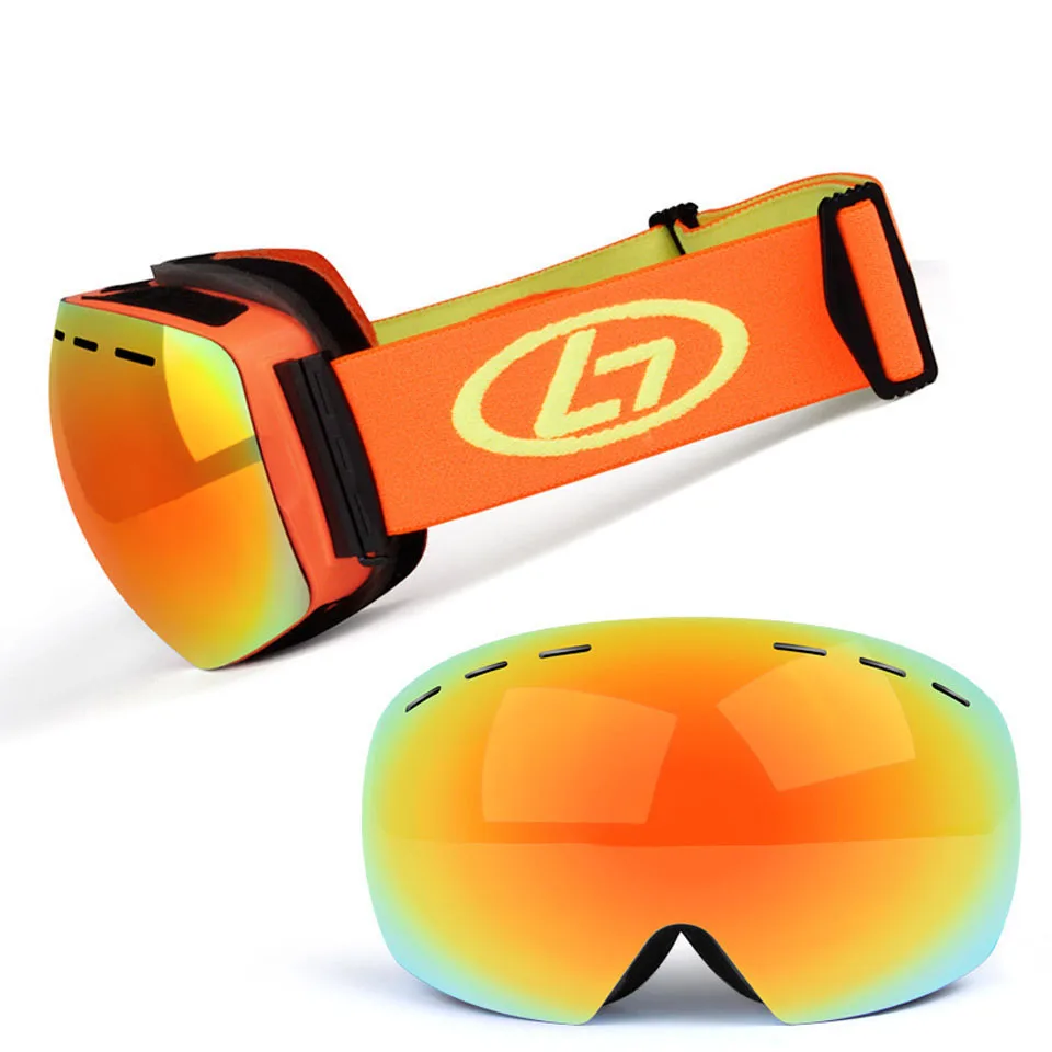 Снежные очки для сноуборда, противотуманные сферические линзы, большие лыжные очки для мужчин и женщин, Молодежные лыжные очки, шлем, защита UV400 - Цвет: 7