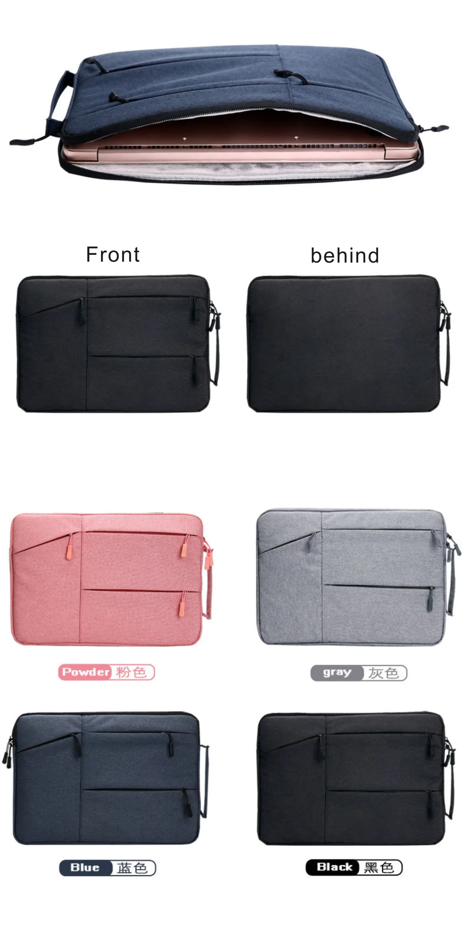 For Macbook Air Pro 12 13 14 15 6Inch M1 Xiaomi Case Laptop Bag Sleeve Portable Funda Waterproof Computer PC Cover Notebook Bags