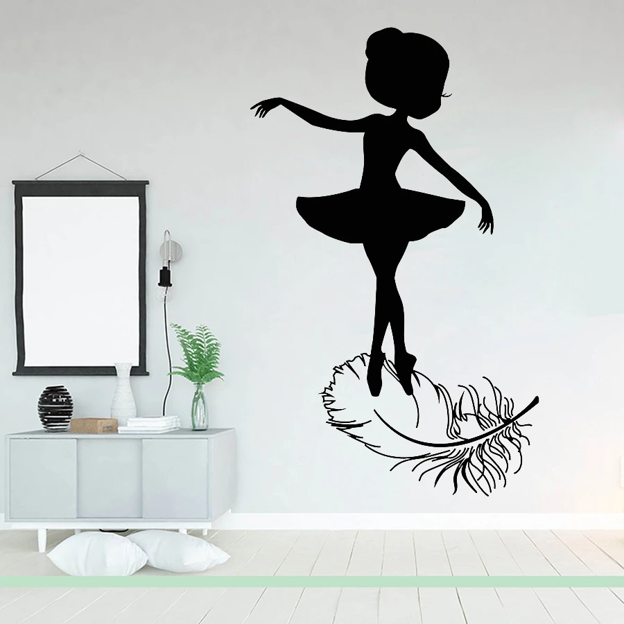 Window Wall Display Vinyl Sticker Ballerina Silhouette Decal Ballet Dancing 