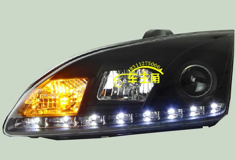 Автомобильный стильный головной светильник s для Ford Focus 2005-2008 светодиодный головной светильник для фокусировки Головной фонарь светодиодный дневной ходовой светильник светодиодный DRL Bi-Xenon HID