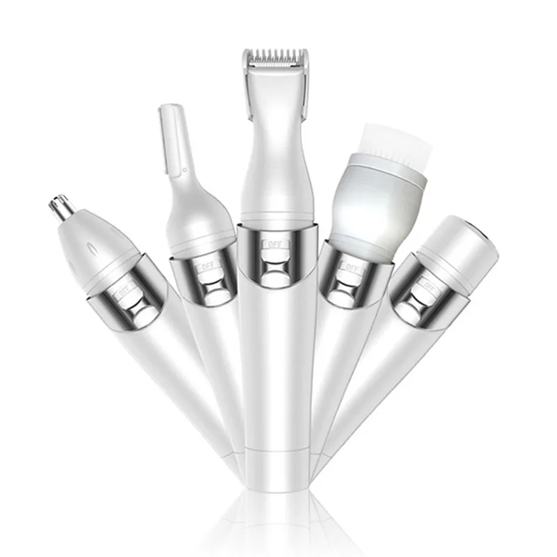 Manooby 5 в 1 для женщин электробритвы беспроводные удаления волос USB перезаряжаемые бровей бикини формирование триммер для носа чистка лица