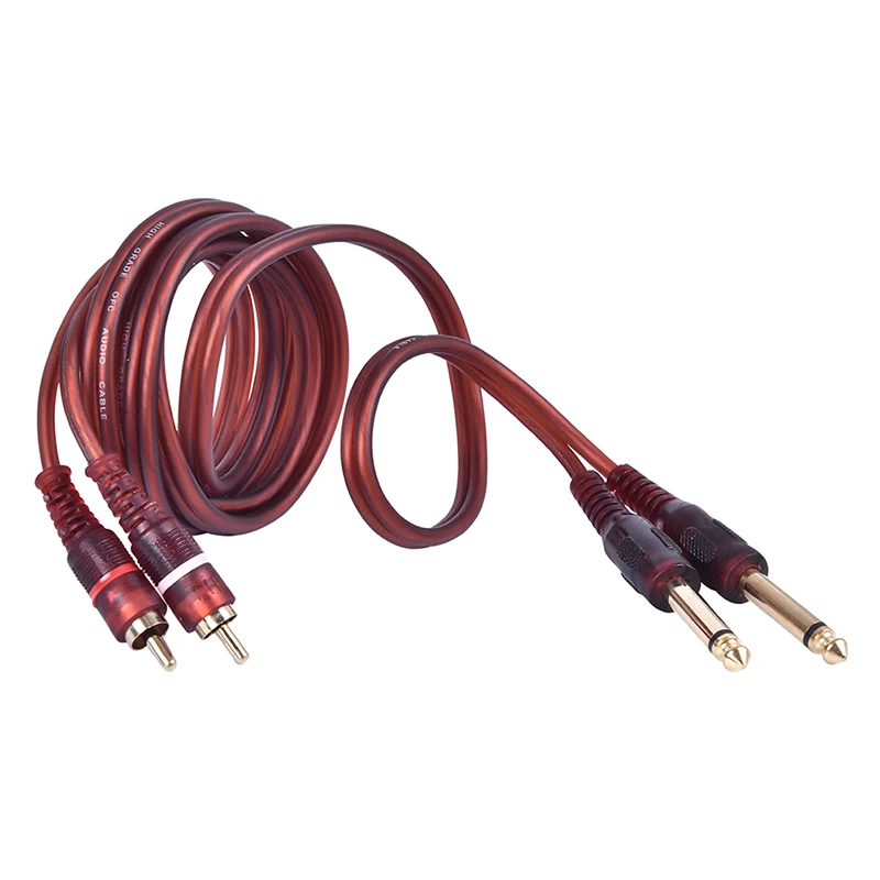 1.5M Cable Dual RCA Male to Dual 6.35mm 1/4 inch Male Mixer Audio Cable