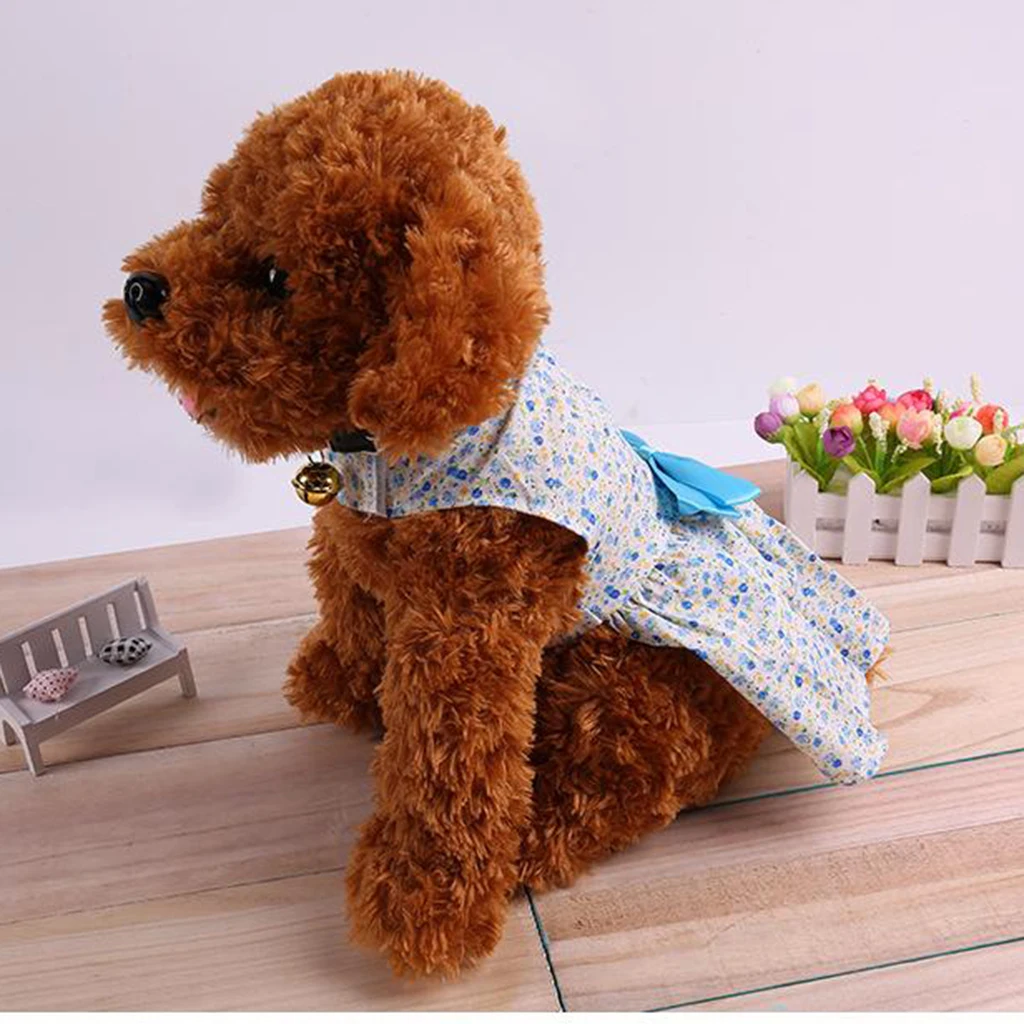 Pet Dress Puppy Cats Skirt Costume Floral Clothes Wedding Birthday Fancy Dress Outfit, Fashion & Cute