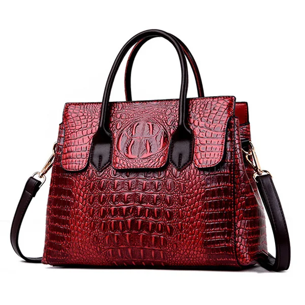 AECLVR, новинка, крокодиловая сумка через плечо для женщин, сумка на плечо, брендовая дизайнерская женская сумка, роскошная, высококачественная, модная, сумка из искусственной кожи - Цвет: Burgundy