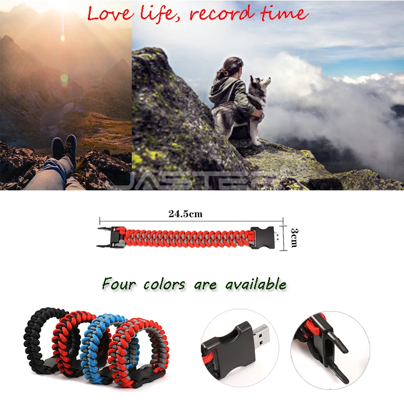 JASTER Nylon Braided Bracelets USB flash drive Pen drive Outdoors U disk Bangles 4GB 8GB 16GB 32GB 64GB 128GB External Storage