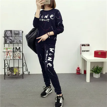 

Photo Shoot 2016 Autumn Clothing New Style Korean-style Slim Fit Hoodie Two-Piece Set Long Sleeve Casual Wear Sports Clothing 10