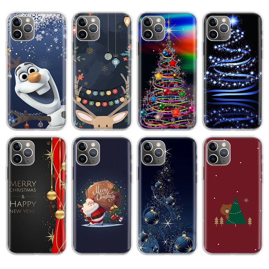 

Christmas Gift Cartoon Santa Claus Elk Phone Case For Apple iPhone 11 Pro 6 6S 7 8 Plus 10 X XS MAX XR 5 5S SE Phone Case Cover