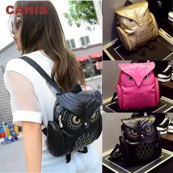 

US New Women Lady School Leather Girls Owl Backpack Travel Handbag Shoulder Bag