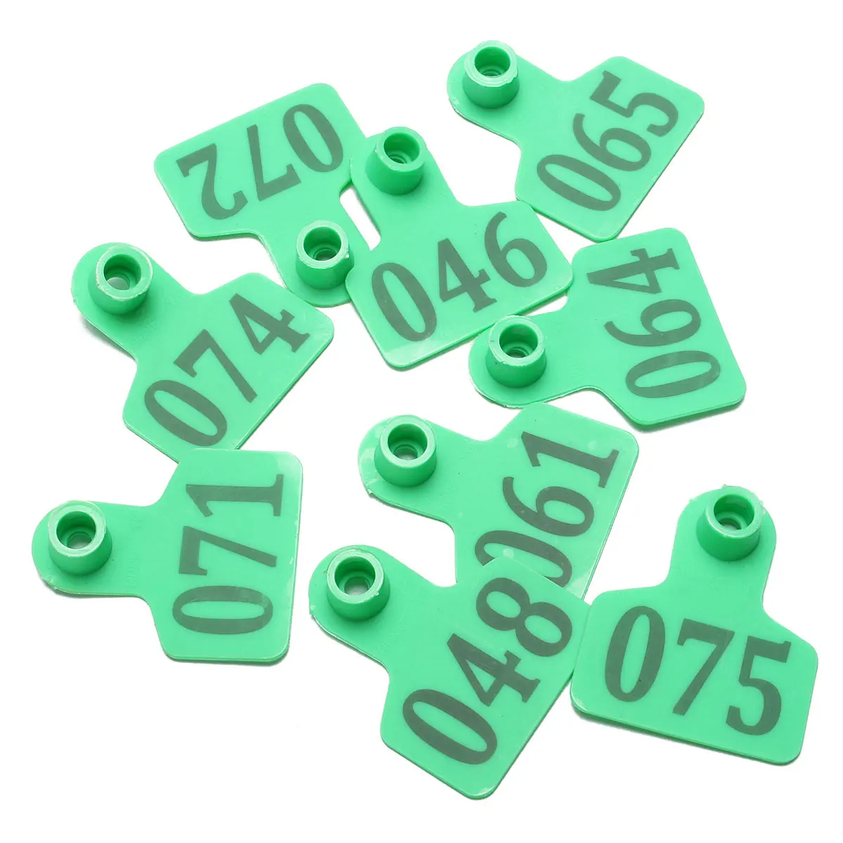 100pcs Number Ear Tag Animals Cattle Goat Pig Sheep Livestock Tags Labels Green 