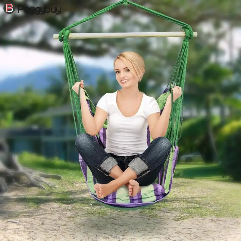 Hammock Chair Hanging Chair Swinging Indoor Outdoor Furniture Hammocks Canvas Dormitory Swing With 2 Pillows Hammock Camping Hammock Chair Hanging Chair Swinging Indoor Outdoor Furniture Hammocks Canvas Dormitory Swing With 2 Pillows Hammock Camping