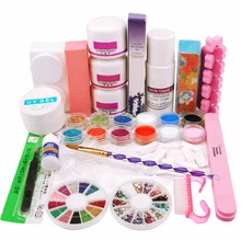 Набор для акриловых ногтей 3 акриловый порошок 75 мл жидкий крем-основа ультафиолетовый гель-праймер Ниппер блюдо DIY акриловый гвоздь блестящий набор инструментов для ногтей