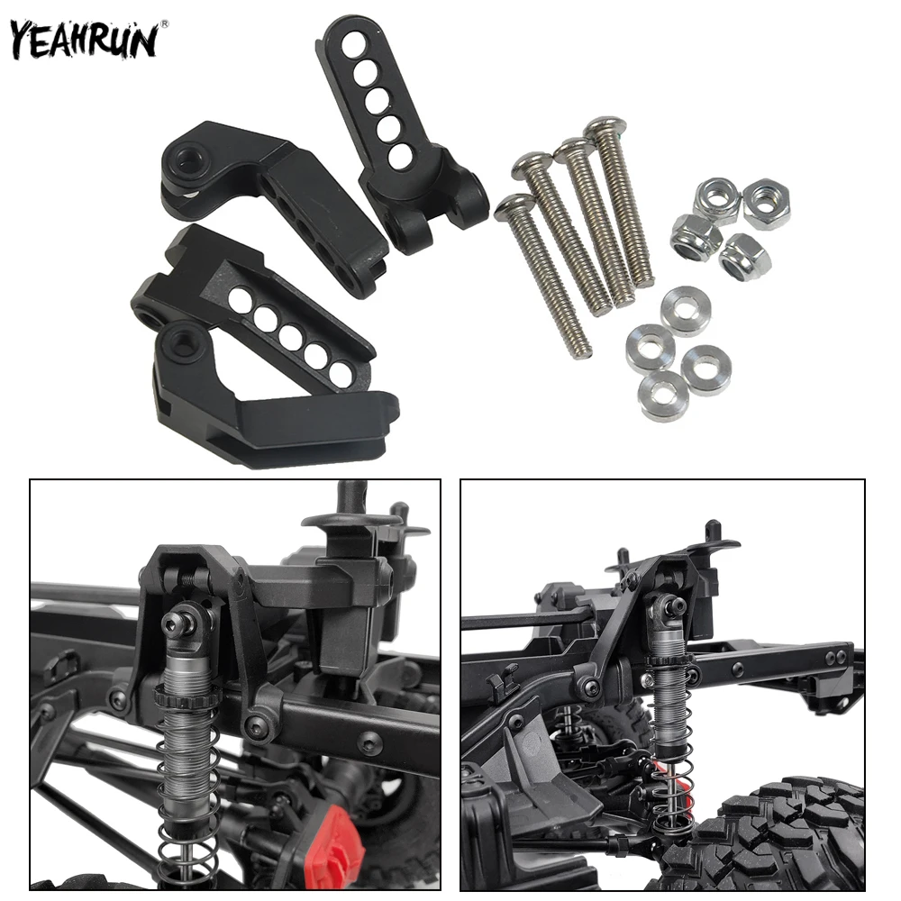 Yeahrun 4pcs Metal Aluminum Front Rear Shock Mount Adjustable Damper Mount Set For 1/10 Traxxas