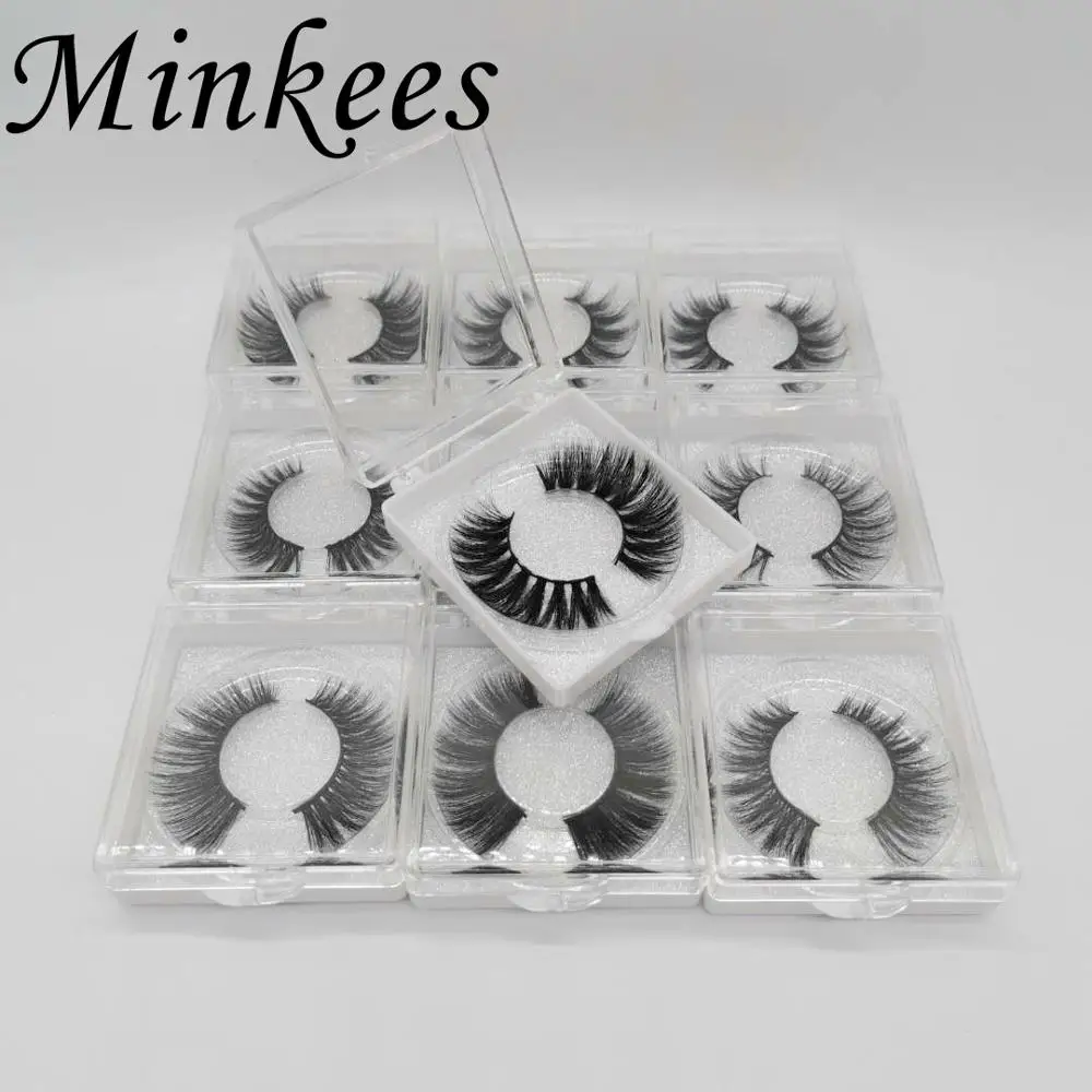 

Minkees 10/20/50 Wholesale Glitter Paper Square case packaging Label Makeup Box NEW 25mm 3D Mink lashes with Packaging box