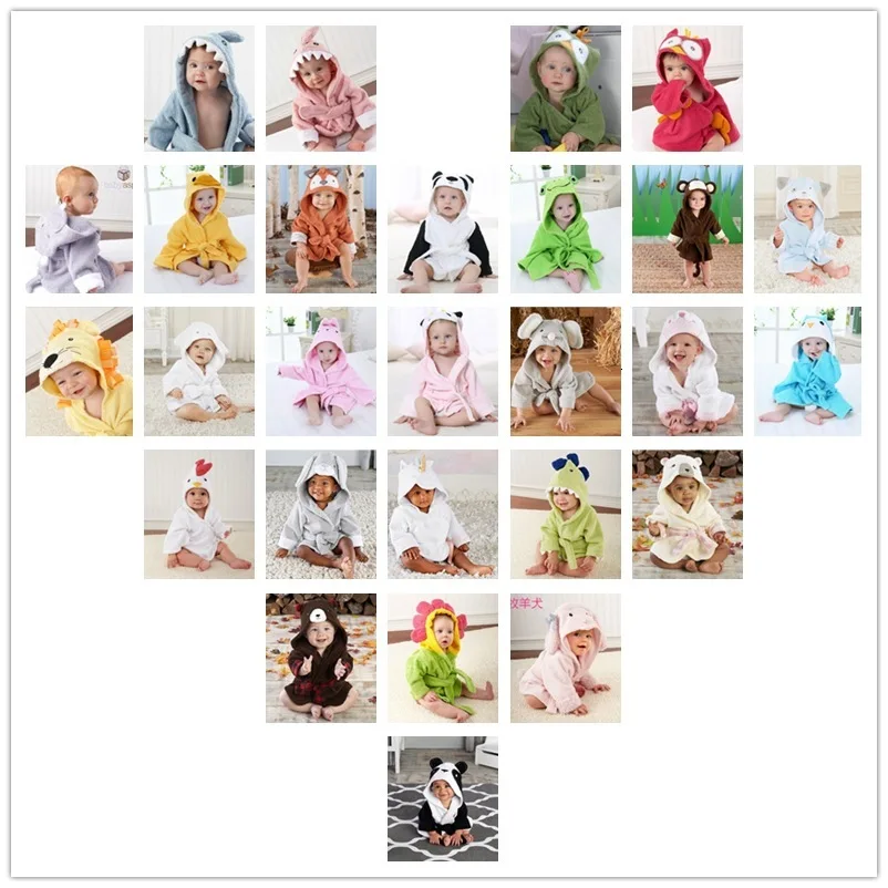 Cute Animal Shape Baby Bath Towel Cotton Children's Bathrobe Kids Photographing Clothes Baby Towel Newborn Baby Beach Towel
