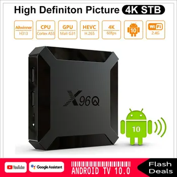 

X96Q H.265 Android Smart TV Box Android 10.0 Allwinner H313 Quad Core 1GB 2GB 16GB 4K Google Youtube Set Top Box Media Player