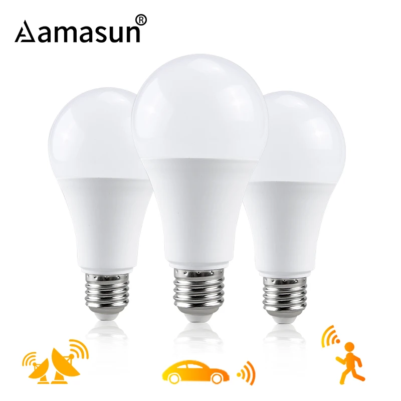 Высокочувствительный радар движения Сенсор светильник 85-265V 10W 15W 20W 25W E27