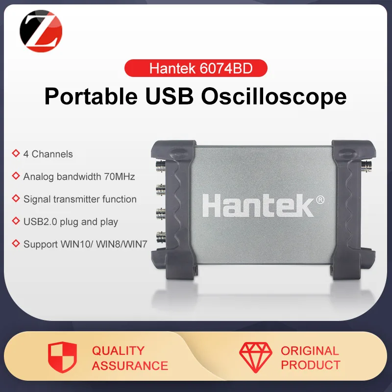 

Hantek Digital Storage Oscilloscope portable sampling 6074BD 4 Channels 70MHz Bandwidth 1GSa/s real-time