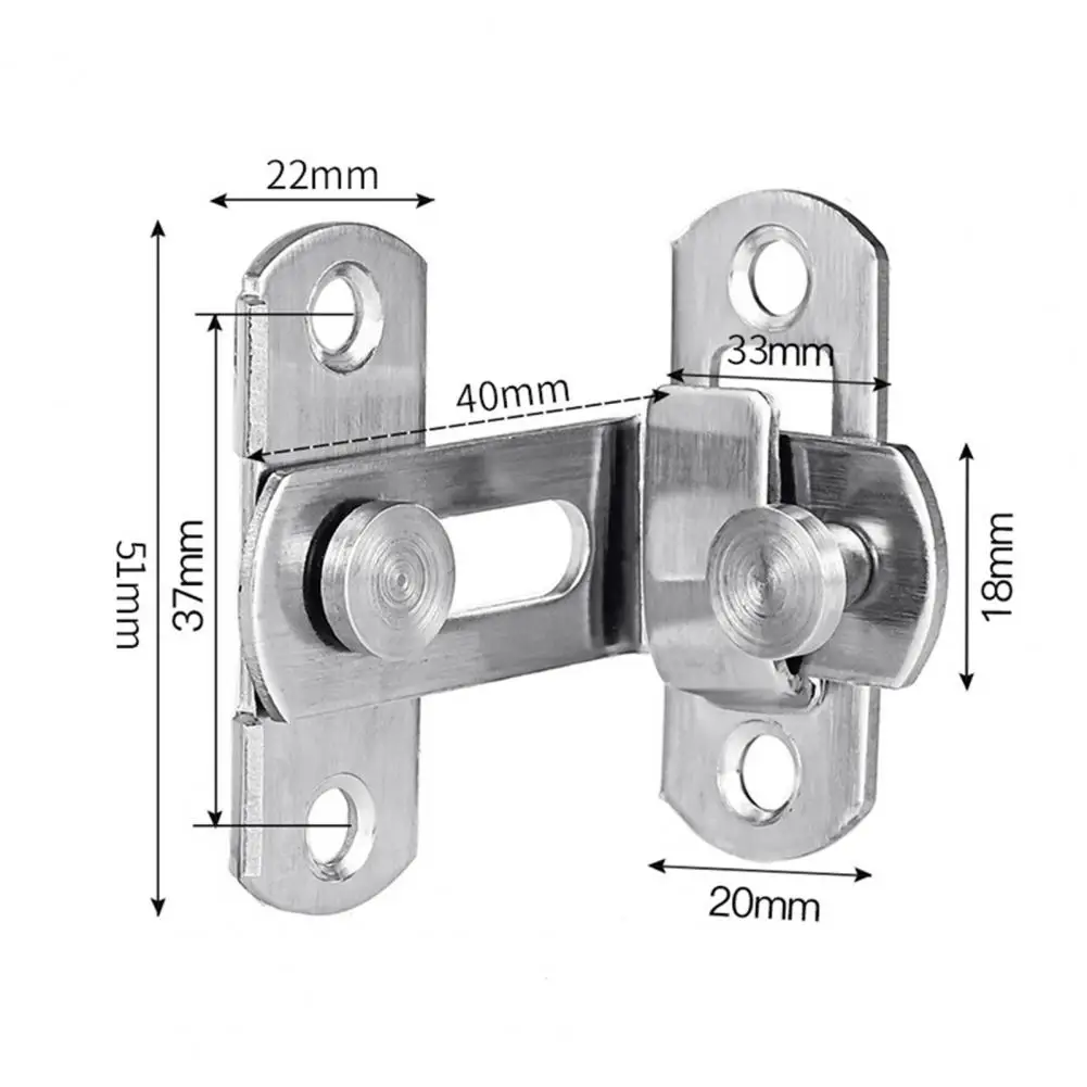 90 Degree Stainless Steel Door Hasp Anti-rust Safe Door Bolt Lock Buckle Security Sliding Chain Locks For Hardware door latch sliding door latch door lock latch