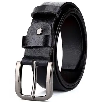

New luxury genuine belt men's 100% first layer cowhide belt men's casual retro pin buckle belt youth business jeans belt
