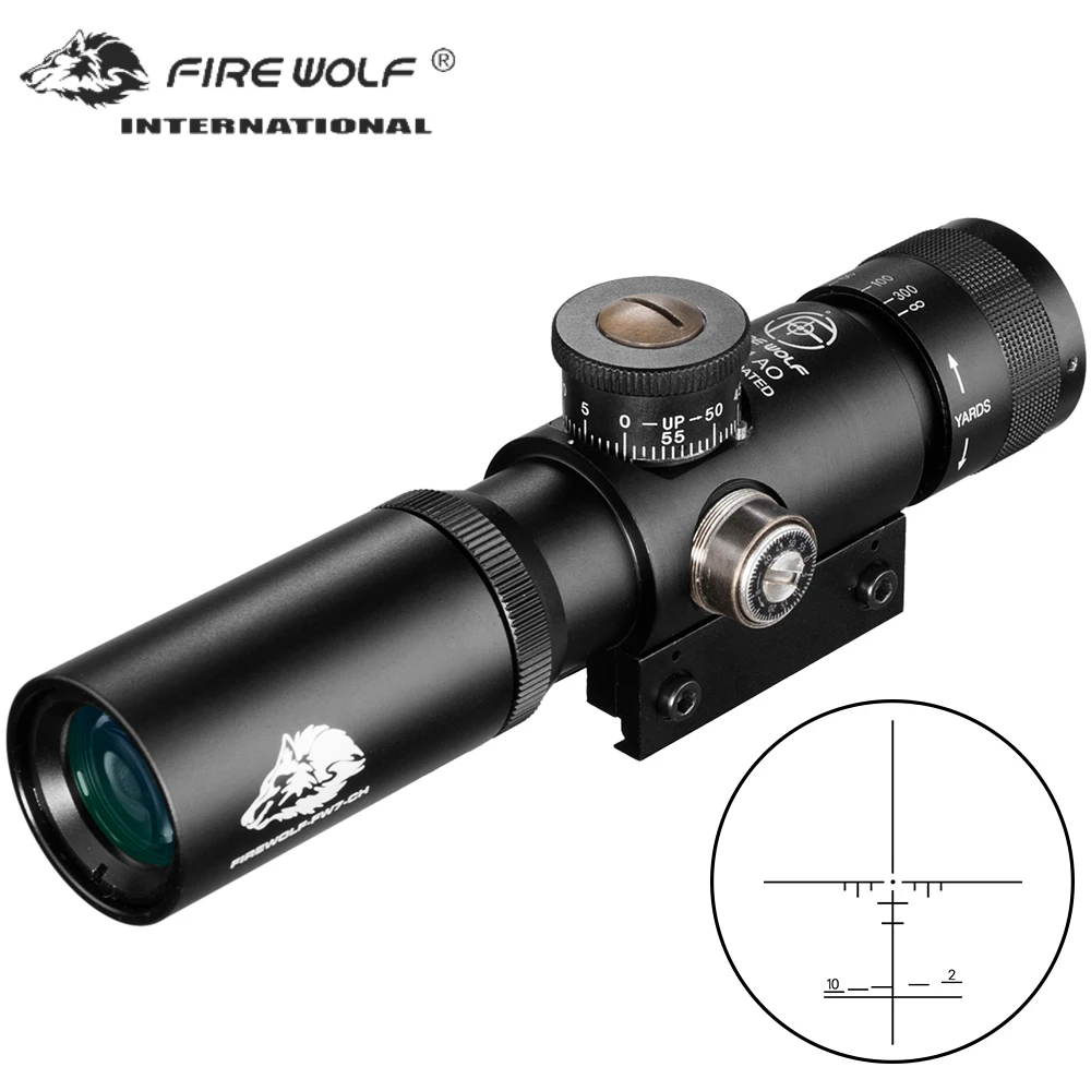 Компактный оптический прицел FIRE WOLF 4x21 для охотничьей пневматической винтовки