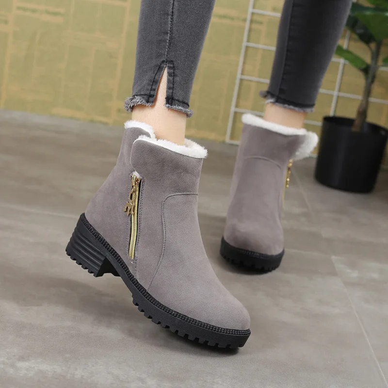 

Women Boots Winter Shoes Plus Size Hot Platform Female Warm Botas Mujer Booties Ankle For Women Snow Boots 2020