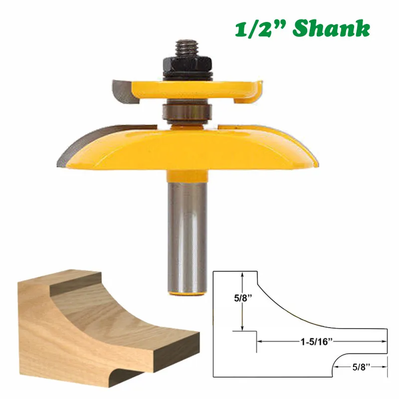 

12mm 1/2 Shank Milling Cutter Woodwork Raised Panel Router Bit Backcutter Cove 3-1/4 Tenon Bit Woodworking Tools MC03127