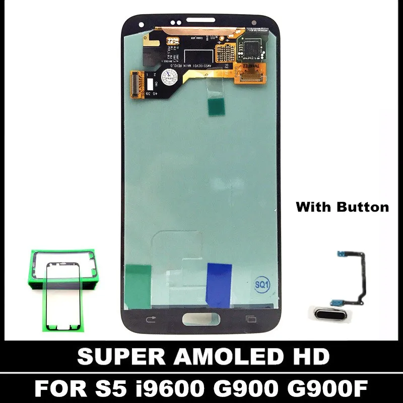 Для телефона samsung Galaxy S5 i9600 G900 G900F lcd s AMOLED lcd дисплей кодирующий преобразователь сенсорного экрана в сборе Замена с наклейкой